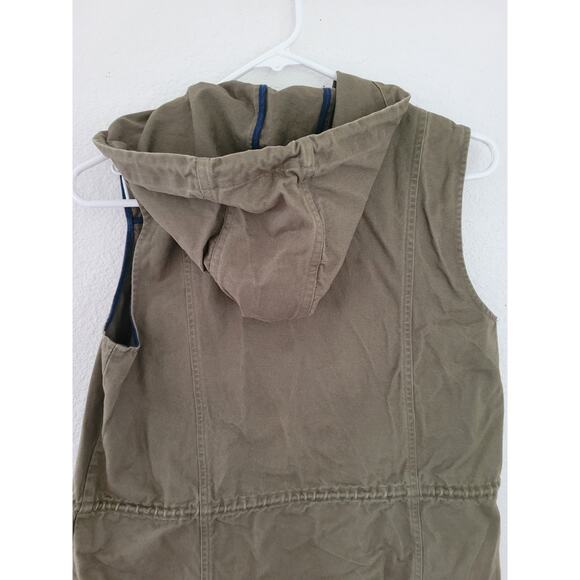 Fervour Women's Army Green Hooded Utility Vest - Small #8/16 - Picture 3 of 5